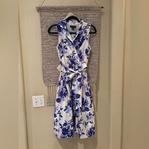 Jessica Howard Blue and White Wrap Sundress